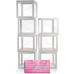 7PCS White Transparent Balloon Boxes, Baby Boxes with Letters for Baby Shower